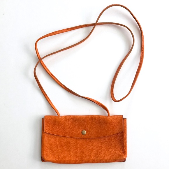 Serge Amoruso Handbags - Serge Amoruso Paris Orange Leather Crossbody Bag Serge Amoruso Handbags - Serge Amoruso Paris Orange Leather Crossbody Bag